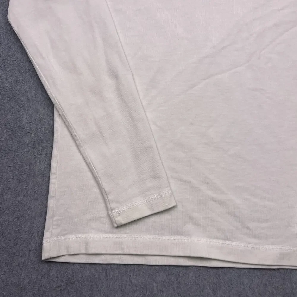 Nike Club Long Sleeve Snap Henley Shirt Men’s Size Small White Tee